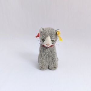 VINTAGE Steiff "Susi" Grey Kitty Cat 1493/13 Yellow Tag Made In Germany